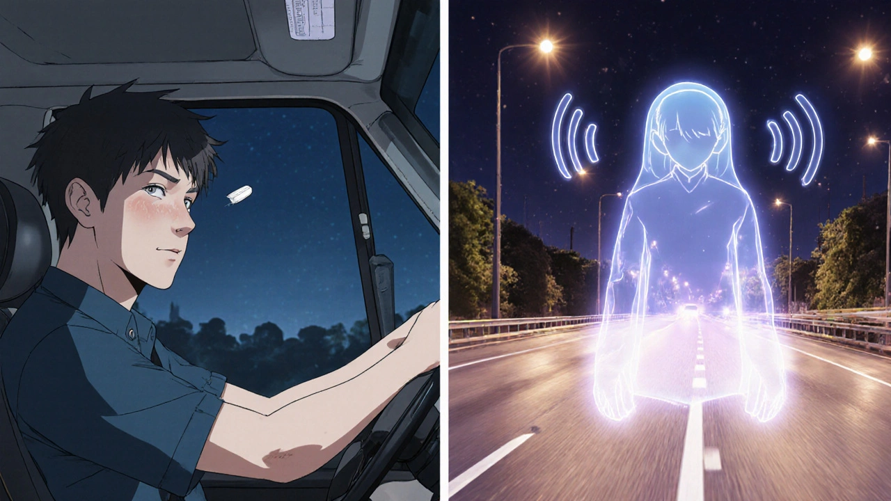 A truck driver contrasted between drowsy and alert states after switching from cetirizine to levocetirizine.