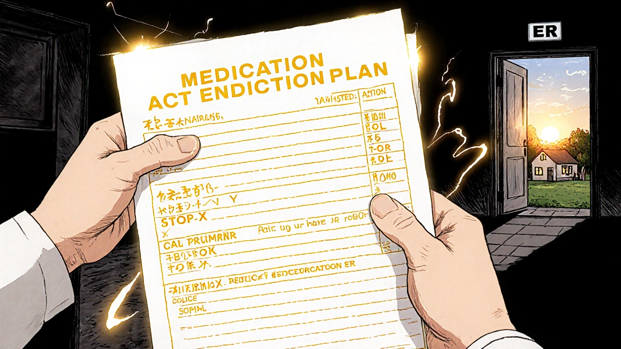 Close-up of a glowing Medication Action Plan in hand, symbolizing safer health choices.