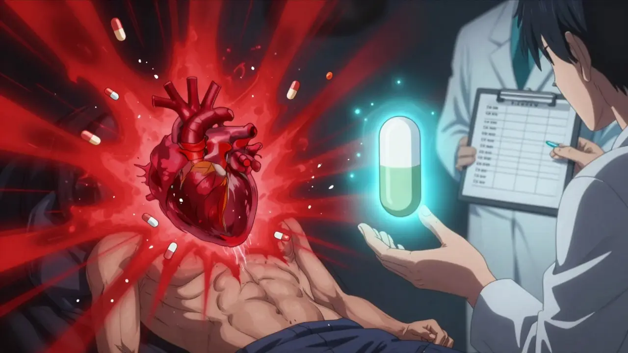 A patient’s heart in crisis from abrupt beta-blocker withdrawal, contrasted with a safe tapering guide.