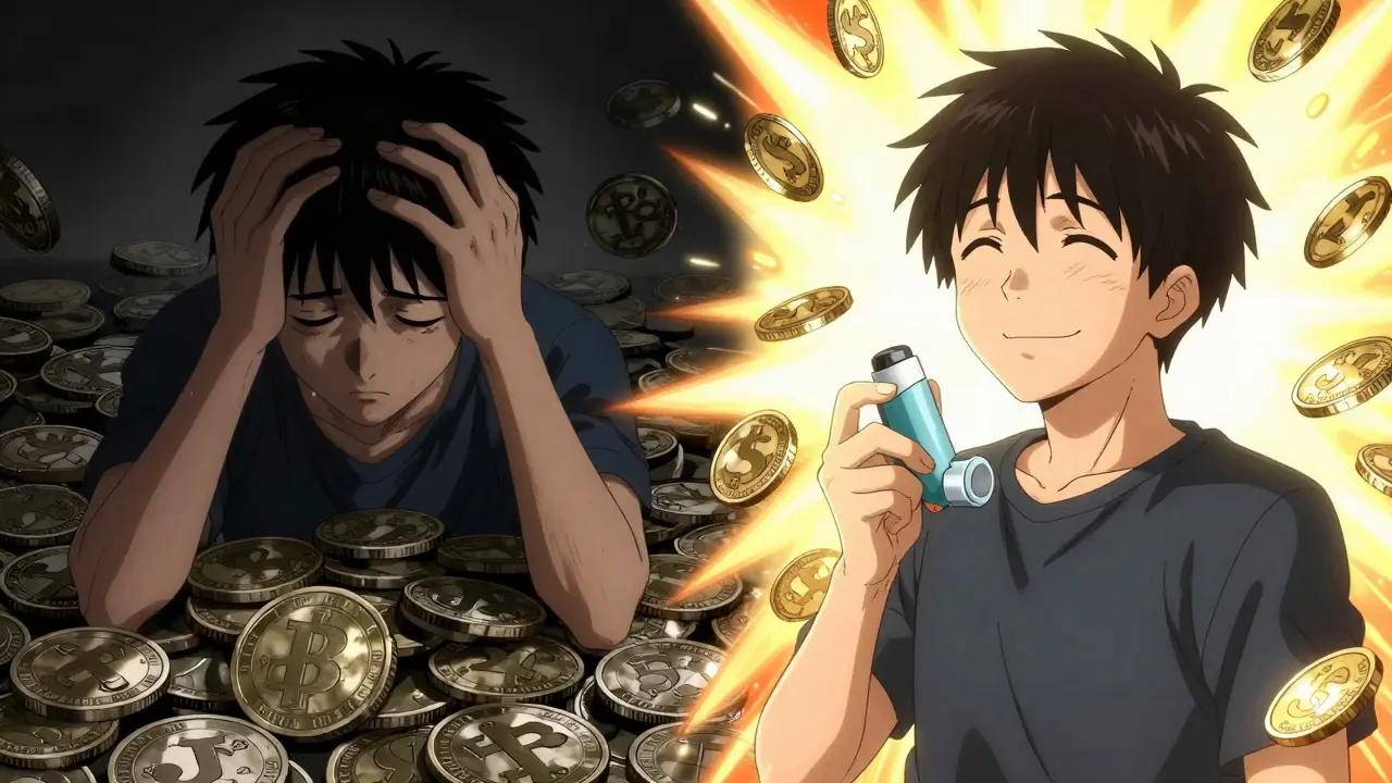 Character saving money by switching to generic medication