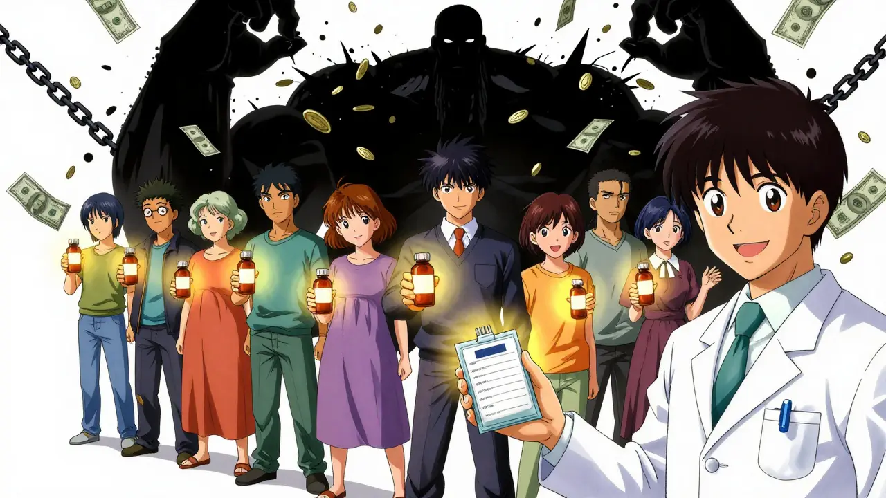 Patients celebrating savings as healthcare costs crumble in anime art