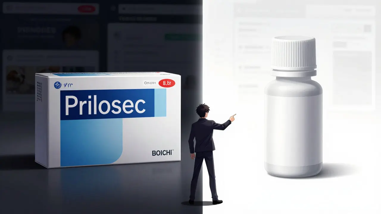 Comparison showing cheap generic vs expensive brand drug